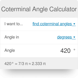 coterminal angle calculator