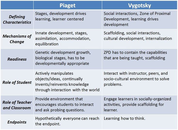 Piaget And Vygotsky Theory Development Discussion Differences 