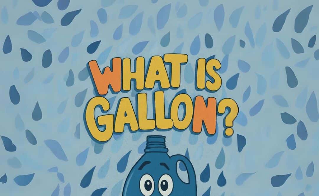 A clear and informative graphic about gallons, including text and visuals.